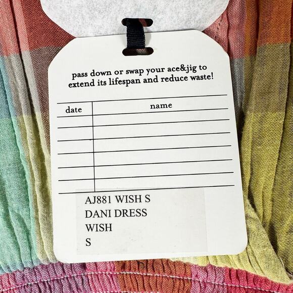 ace & jig Dani V Neck Cotton Plaid Midi Dress Size Small Wish - Picture 6 of 13